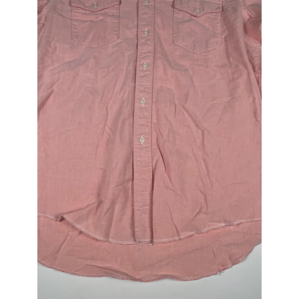 Wrangler Gold Mens 16 1/2x34 Pink Button Down Long Sleeve Shirt USA Made - Picture 4 of 16